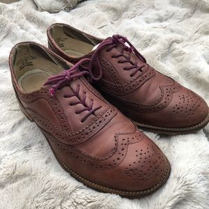 Pink Leather Oxfords